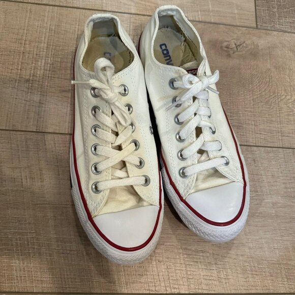 CONVERSE LOW TOP WHITE SNEAKERS MENS 5 WOMENS 7 - Picture 2 of 8